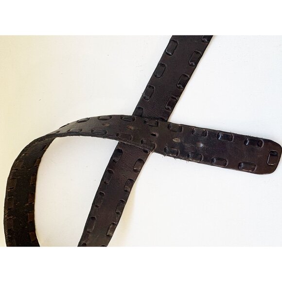 Fossil Black Leather Stitched Belt - Picture 4 of 4